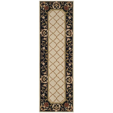 Safavieh Easy Care Hand Hooked Runner RugIvory & Black 2 ft.6 in. x 10 ft. EZC753A-210